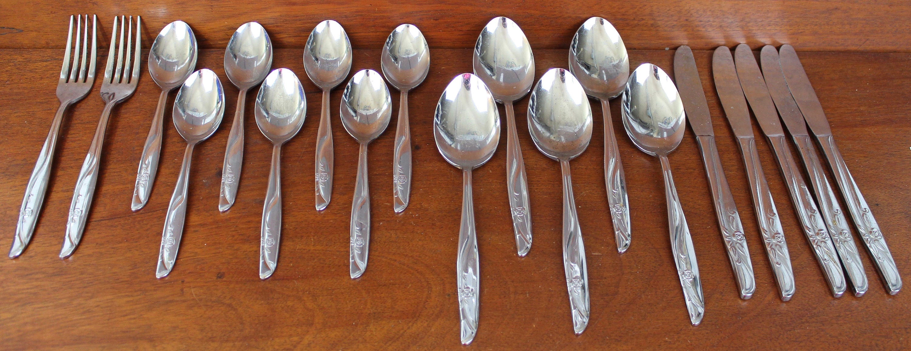 Rose Silverware Vintage Flatware Stainless Marked Japan Etsy