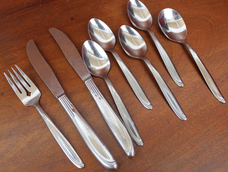 Vintage Stainless Flatware ONEIDA in SAND DUNE Silverware set Etsy