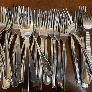 EVENT silverware | simple PLAiN HANDlES| GRAB BAG buy as singles | mix & match | quaility flatware mix singles | wedding, party silverware