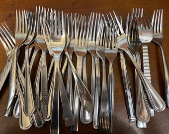 EVENT silverware | simple PLAiN HANDlES| GRAB BAG buy as singles | mix & match | quaility flatware mix singles | wedding, party silverware