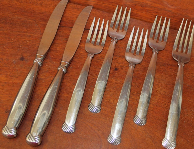 ONEIDA USA Rattan stainless silverware vintage flatware braid Etsy