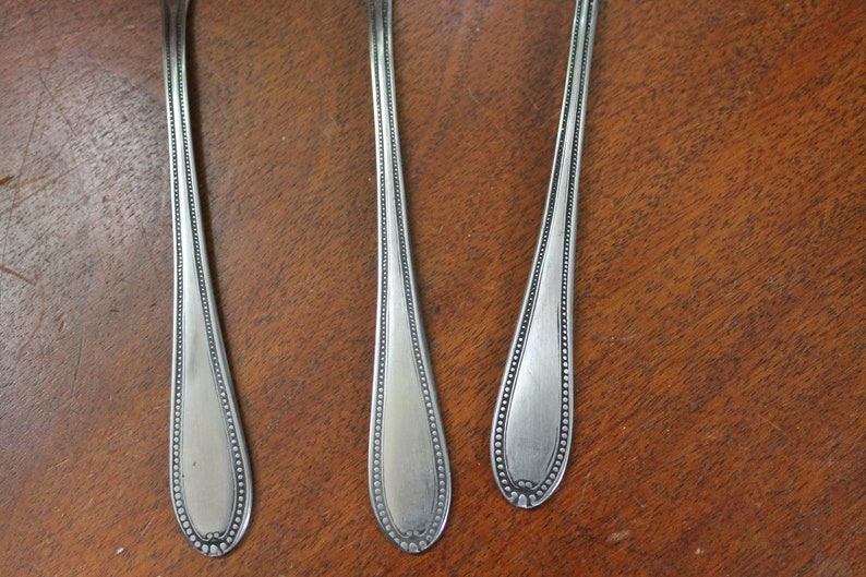 Rogers Vintage Flatware Beaded Edge Stainless Steel Etsy