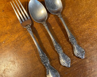 Vintage silverware Regent Cutlery floral design on handle discontinued pattern cottage core