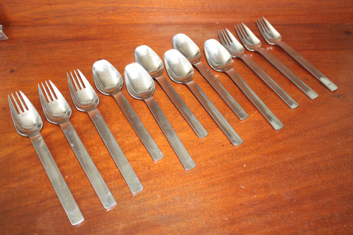 YAMAZAKI Vintage old Flatware Stainless Silverware set Etsy
