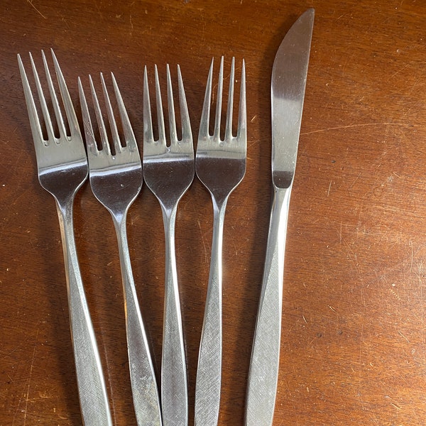 Vintage Flatware | Ekco Eterna Corsair Pattern | Stainless Silverware Mid Cenutry Modern | 1960s replacements