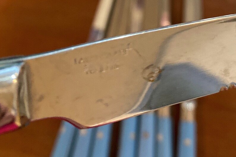 Farberware Light Blue Plastic Handles With Rivits Handles Vintage