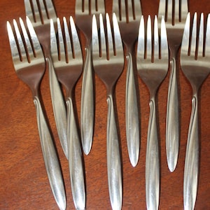 PFALTZGRAFF SUMMER BREEZE vintage stainless flatware silverware set replacements fork spoon retro old kitschy flatware blue picnic BiN 25