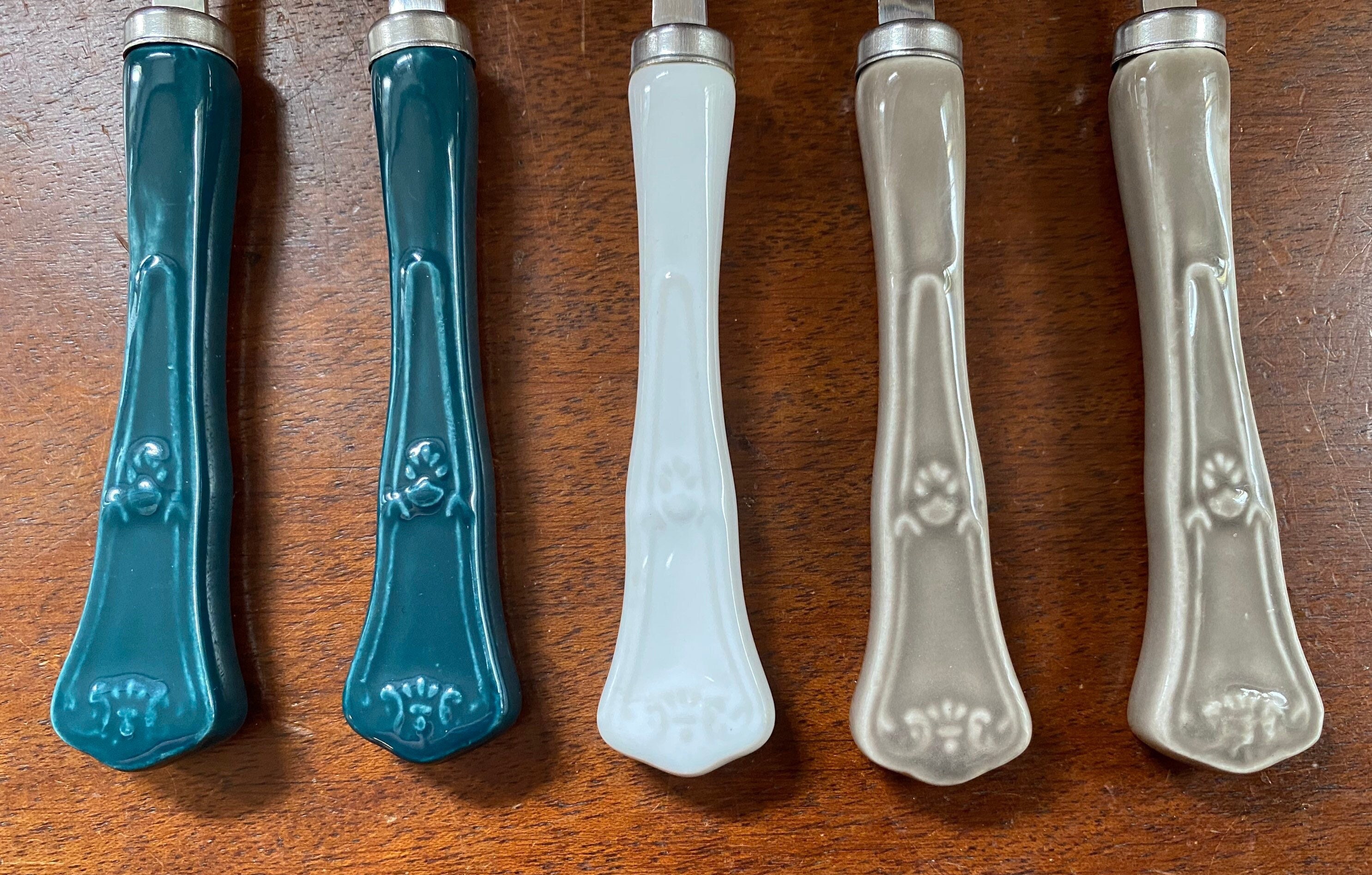 Plastic Ceramic Looking Handle | Multicolored Utensils | Brown White ...