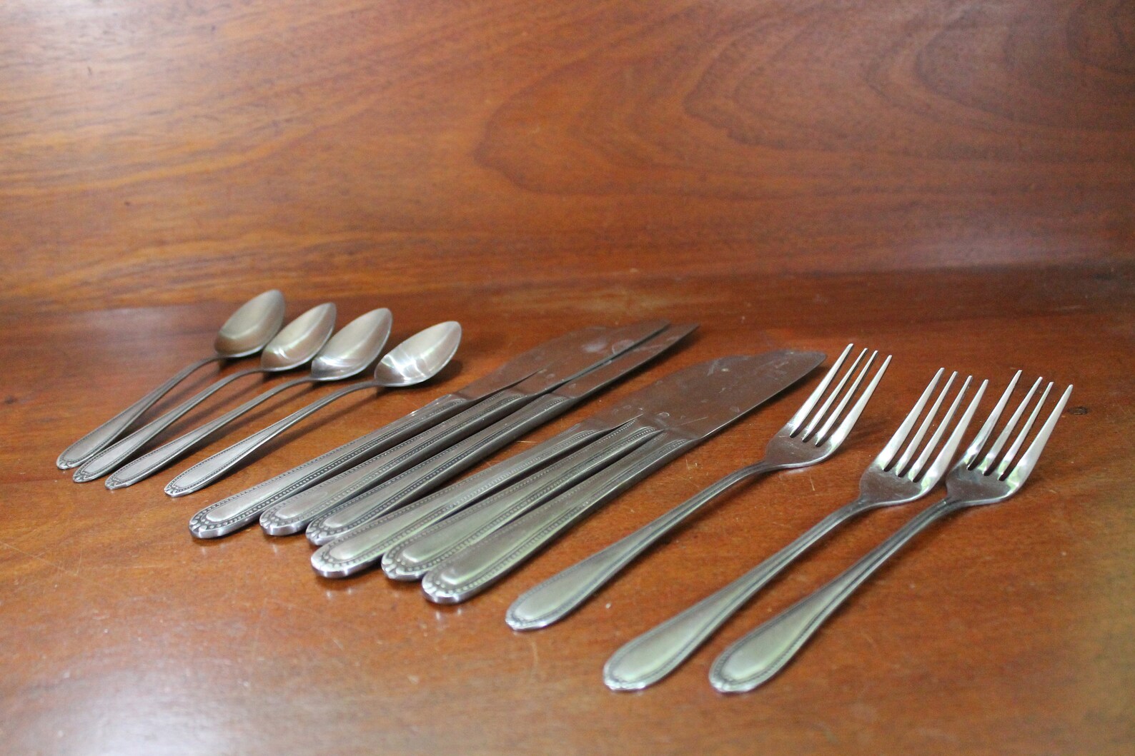 Rogers Vintage Flatware Beaded Edge Stainless Steel Etsy