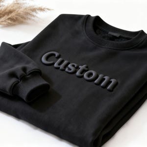 Custom Puff Print Team Name Sweatshirt, Custom School Mascot Sweatshirt, Embossed Mascot Sweatshirt, Custom Football Team, Christmas Gift