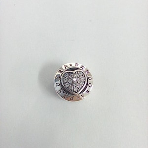 Pandora Signature Heart Charm - Sterling Silver