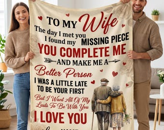 Personalized To My Wife Blanket From Husband, Romantic Anniversary Gift For Her Sentimental Wife Throw Custom Couple Blanket, Wife Birthday