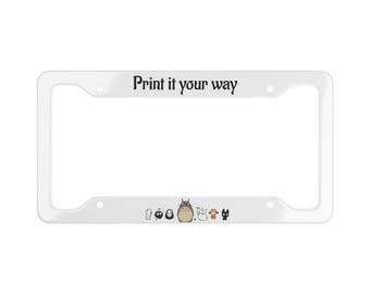 Studio Ghibli Character License Plate Frame | Customizable Top Text