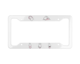 Marco para matrícula de conejito: accesorio para coche de conejito rosa