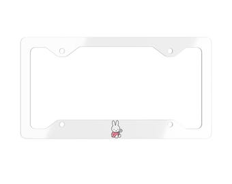 Moldura de placa de metal | Detalhe minimalista de coelho, alumínio branco
