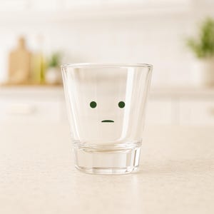 Smiski Face Shot Glass – Minimalist Kawaii Drinkware, 1.5oz image 1
