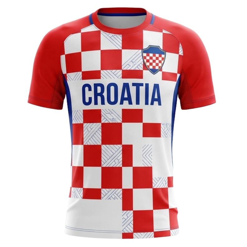 Personlig Kroatien fotbollströja med namn och nummer bild 2