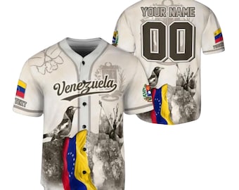 Venezuela Flag Baseball Jersey Custom Name & Number Team Fan Shirt