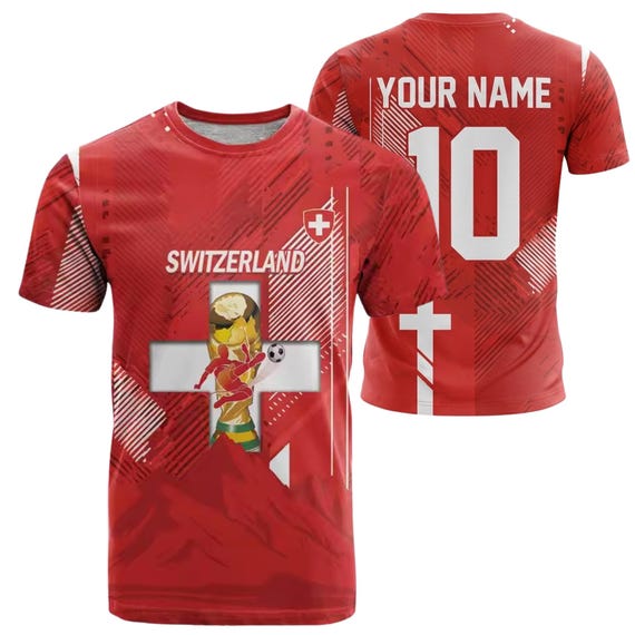 Personalized Switzerland Soccer Jersey Shirt, Custom Name Number