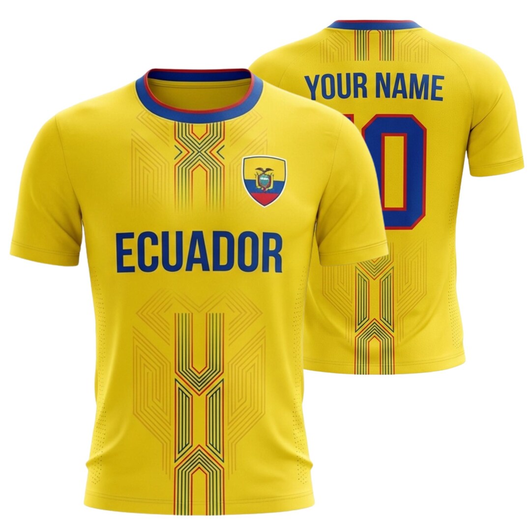 Personalized Ecuador Soccer Jersey Shirt, Custom Name Number Yellow ...