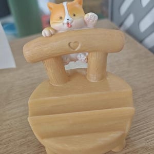 Adorable Cat Phone Stand – Cute & Quirky Animal Desk Holder, Creative Kitty Desktop Stand, Fun Gift for Cat Lovers Unique Office Decor