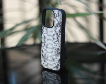 Genuine Python Leather iPhone 12–16 Case | Handmade Exotic Skin Cover | Luxury Gift | Slim & Protective | iPhone 15 Pro Max