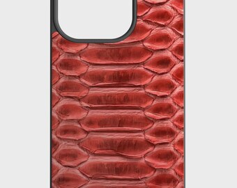 Genuine Python Leather iPhone 12–16 Case | Handmade Exotic Skin | Luxury Snake Texture Cover | Slim & Protective | Gift for Him