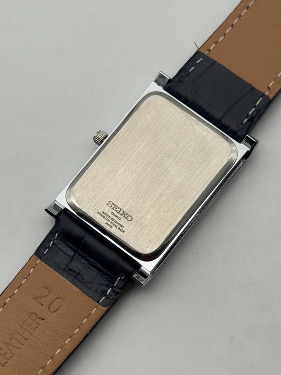 Vintage Seiko Slim Tank Quartz Men Rectangle Watch G… - Gem