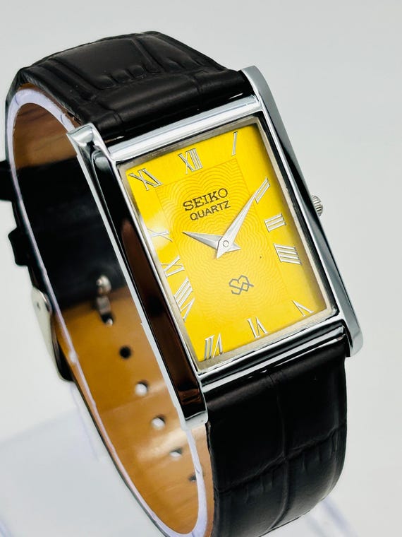 Vintage Seiko Quartz Tank Watch: Slim Rectangle Desig… - Gem