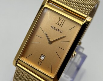 Vintage Seiko 7320 5909 Womens 2-tone Tank Style Watch Works  display picture 1