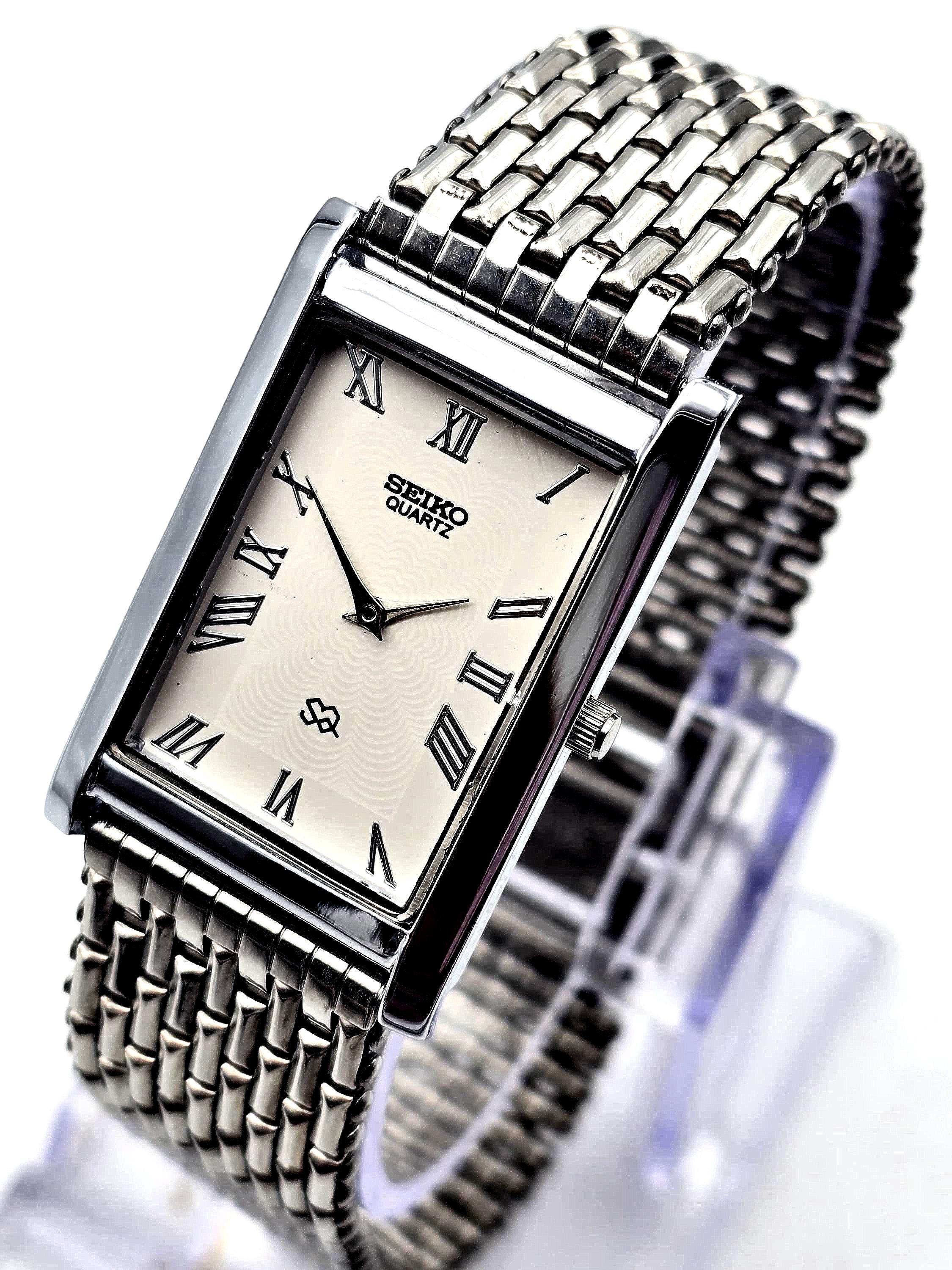SEIKO TANK クォーツ 時計 ホワイト/ブラック Seiko tank watch - Etsy 日本