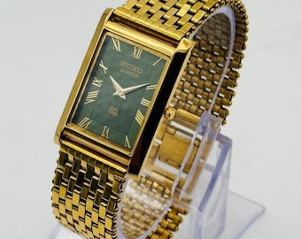 Vintage 90's Seiko Exceline Roman Gold Dainty Women Watch 1F21
