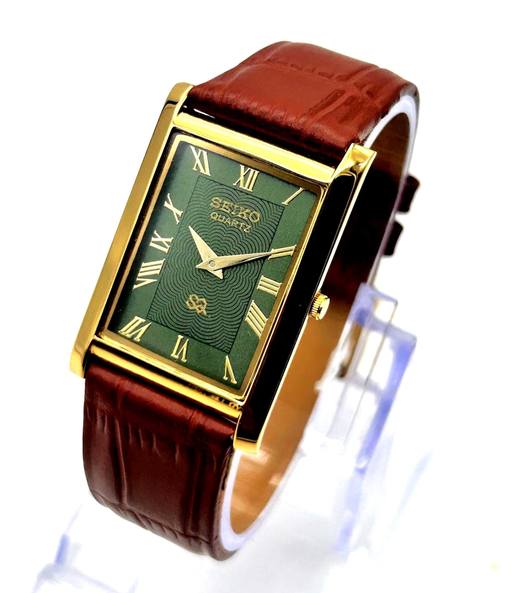 Vintage Seiko Slim Tank Quartz Men's Wrist Watch, Rectangle Watch