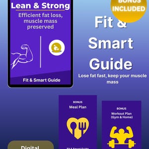 Lean Muscle Fat Loss Guide | Home Workout & Meal Plan Bundle | Lose Weight Keep Muscle | Fitness Ebook PDF Download | Body Transformation