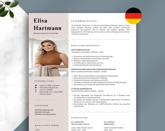 Moderne Lebenslauf Vorlage 2025 | Bewerbungsvorlagen für Word, Canva & Apple Pages | Anschreiben, Deckblatt and Motivationsschreiben