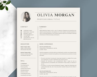 Professional Resume Template, Resume Template for Word, Pages & Canva, Best Cv Resume Layout, 2025 Resume with image, Cv with Photo