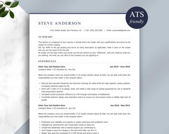 Professional Resume and Cover Letter Template for Pages & Word | ATS Resume Format, Manager Resume, Executive CV Template UK