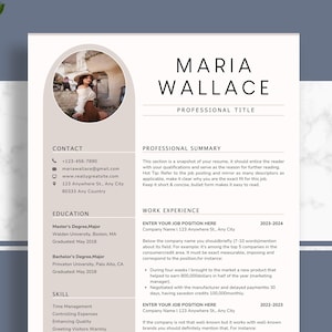 Resume Template Canva, Cv Template Word & Apple Pages, Monogram Resume, Modern Creative Professional CV, 1 or 2 Page Design Template