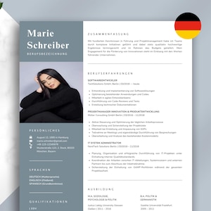 Lebenslauf Vorlage Word 2025 – Bewerbungsvorlagen Deutsch | Moderne CV Vorlage | Bewerbungsmappe für Beruf & Studium