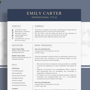 Modern Resume Template with Photo | Editable CV for Word, Canva & Pages | Minimalist Professional 1-2 Page CV + Cover Letter