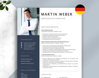 Lebenslauf Vorlage 2025 | Bewerbungsvorlagen Word and Pages | Modernes Lebenslauf Muster Deutsch | Professionelle Bewerbung mit Anschreiben