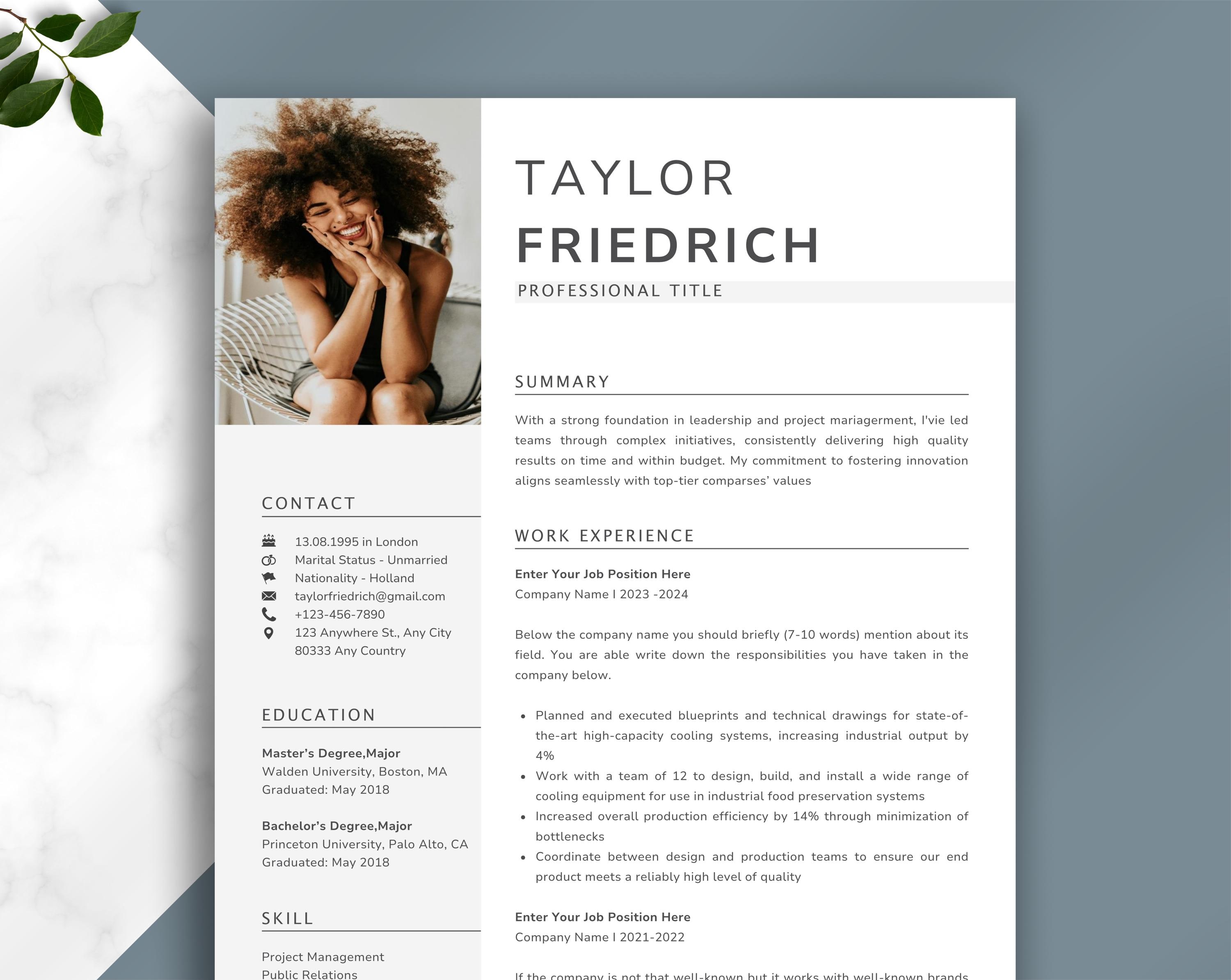 Creative Resume Template Word, Pages Resume Layout, Resume Pattern With ...