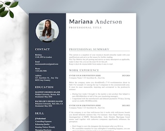 Resume Template for Creative, Actor Resume Word, Photo Resume, Professional Resume, CV Template, Modern Resume, CV Resume, Canva CV