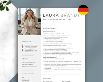 Bewerbungsvorlagen Word 2025 – Moderne Lebenslauf Vorlage Deutsch | Canva & Apple Pages | Professionelles Bewerbungsmuster