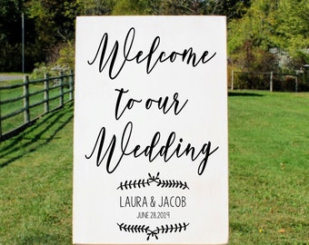 Wedding Welcome Sign | Wooden Wedding Sign | Custom Wedding Decor | Wedding Reception | Welcome to our Wedding | Rustic Wedding Decor