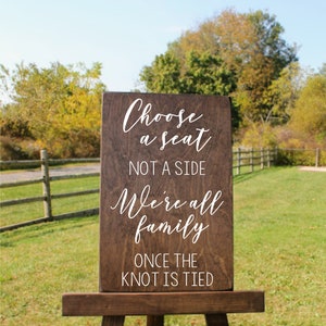 Wedding Seating Sign | Wooden Wedding Sign | Custom Wedding Decor | Wedding Reception | Wedding Ceremony | Choose a seat not a side
