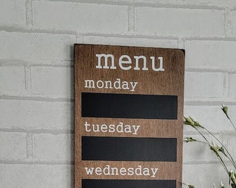 Planificateur de menus hebdomadaire | Tableau noir pour agenda de repas | Tableau de menu | Tableau de menu familial Command Center
