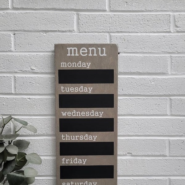 Menu Board - Chalkboard - Weekly Planner - Made To Order - Family Weekly Menu Planner