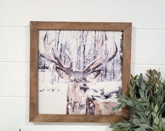 Winter Holiday Layering Sign | Reindeer Wood Layering Sign | Mantel Sign | Christmas Home Decor