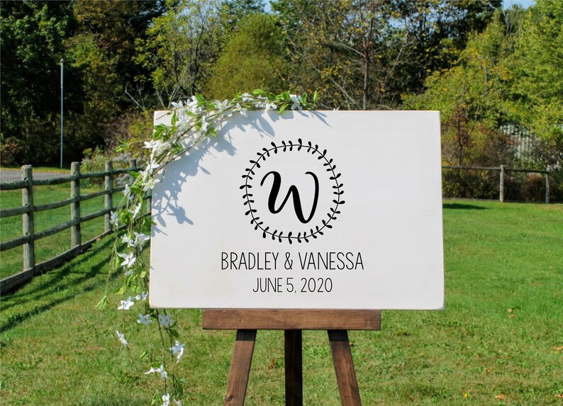 Personalized Wedding Sign Large Wood Sign Rustic Wedding Decor Wedding Easel Sign Welcome to our Wedding Welcome Wedding Sign